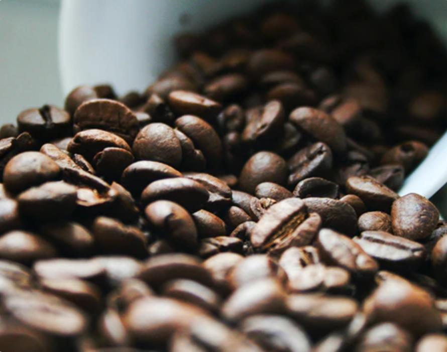 A closeup of coffee beans